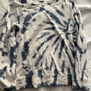 J. Crew Blue and White Tie-Dye Top